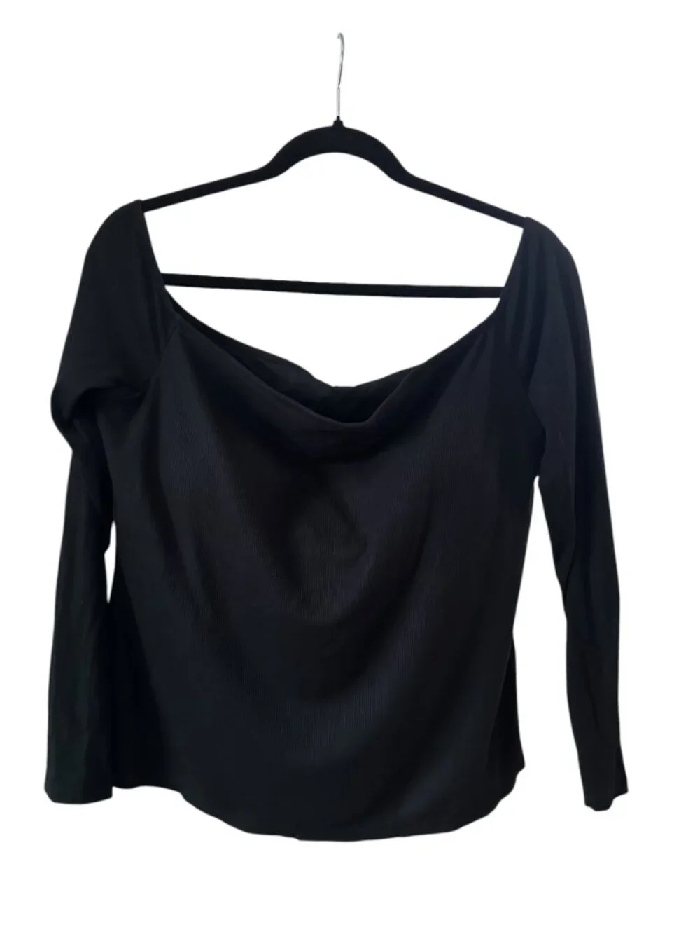 HALARA Ribbed Off-Shoulder 2-in-1 Top | Black | XL | NWT - Picture 7 of 7